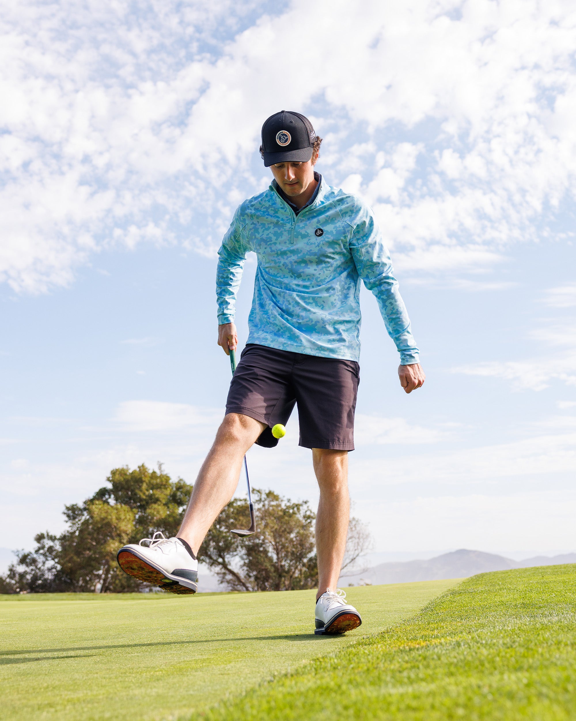 Men's Performance Q-Zip - Morning Dew