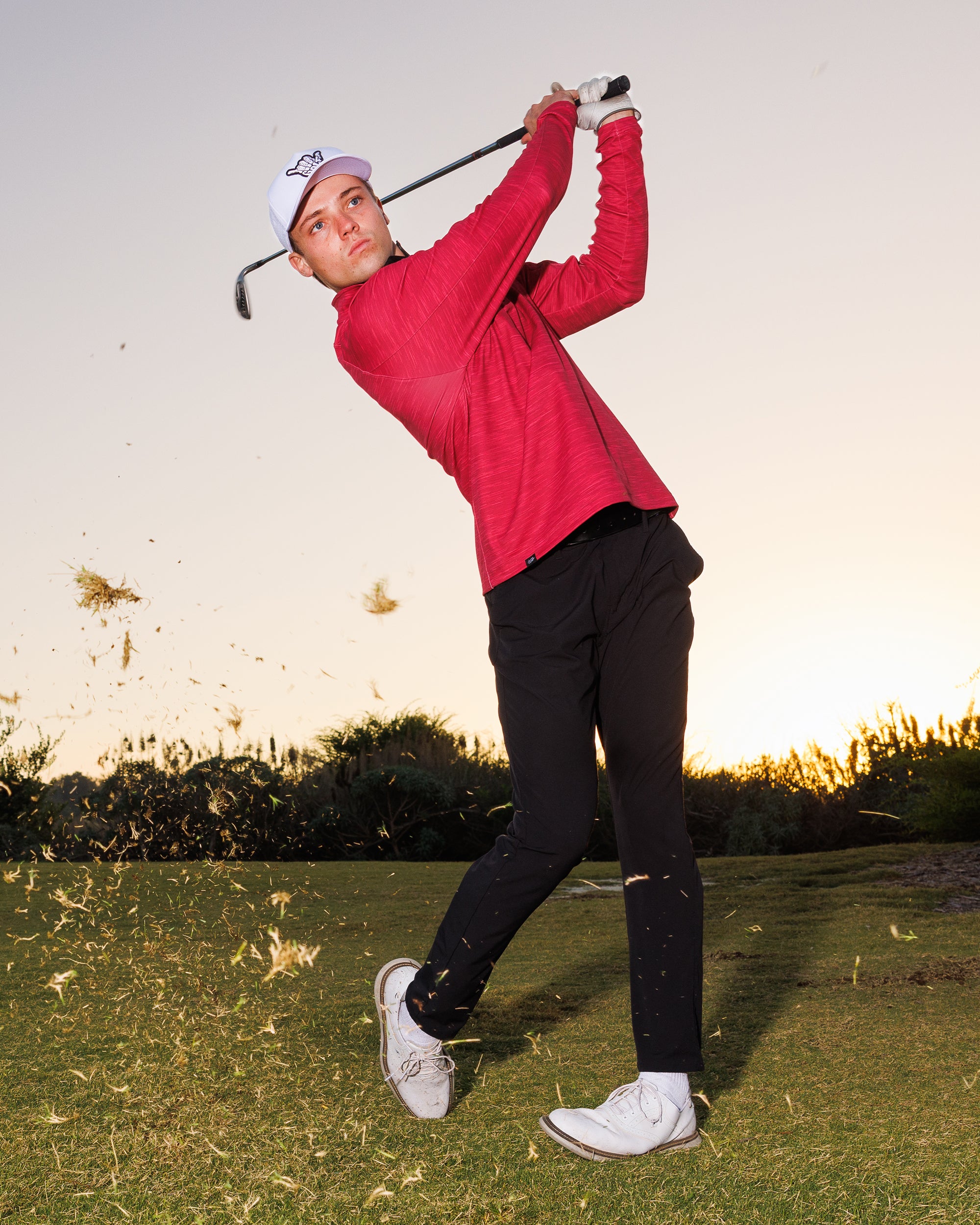 Men's Performance Q-Zip - Crimson