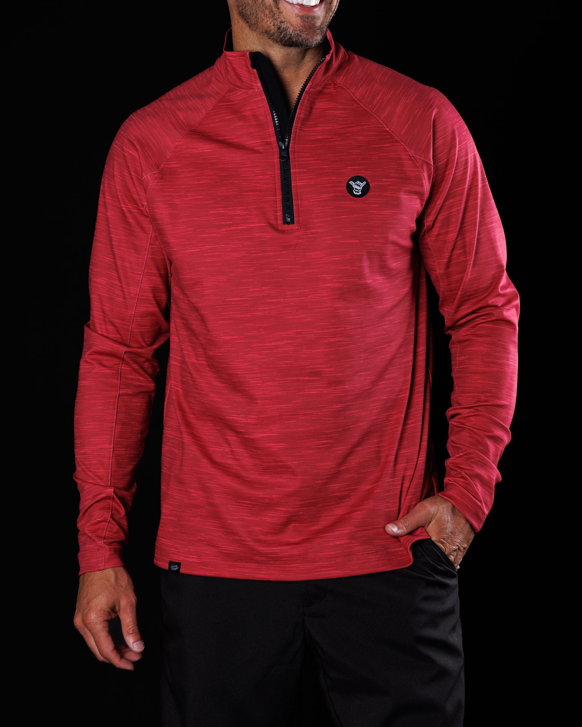Men's Performance Q-Zip - Crimson