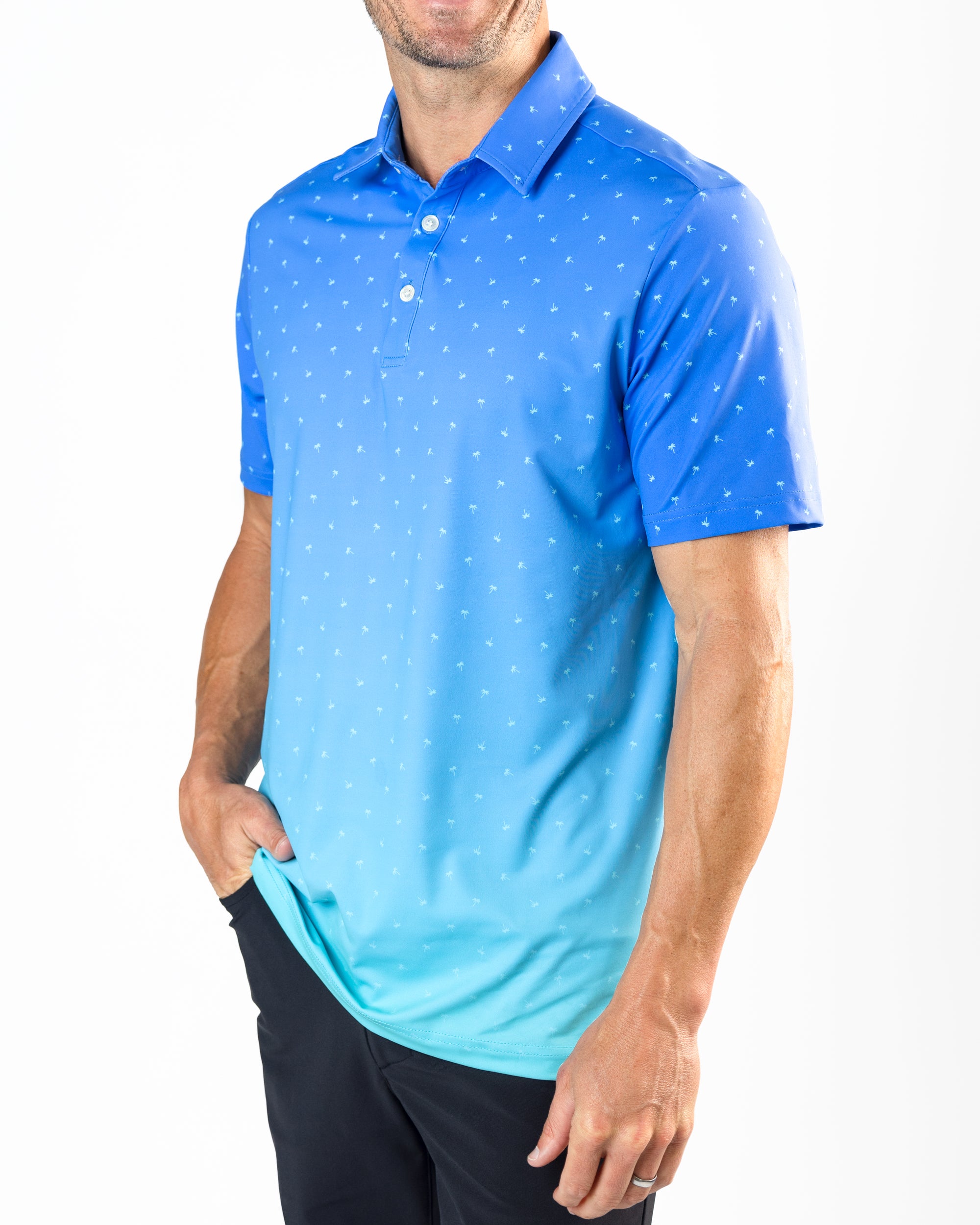 Palmera palm tree gradient polo | Sunday Swagger golf polo