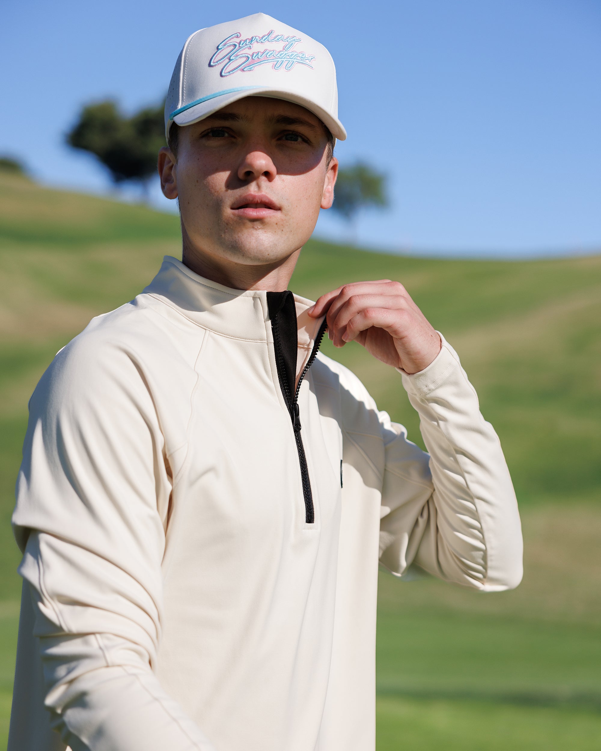 Men's Performance Q-Zip - Sand Trap