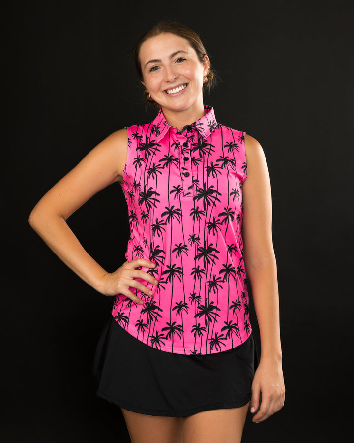Sizzlin' hot pink women's golf shirt