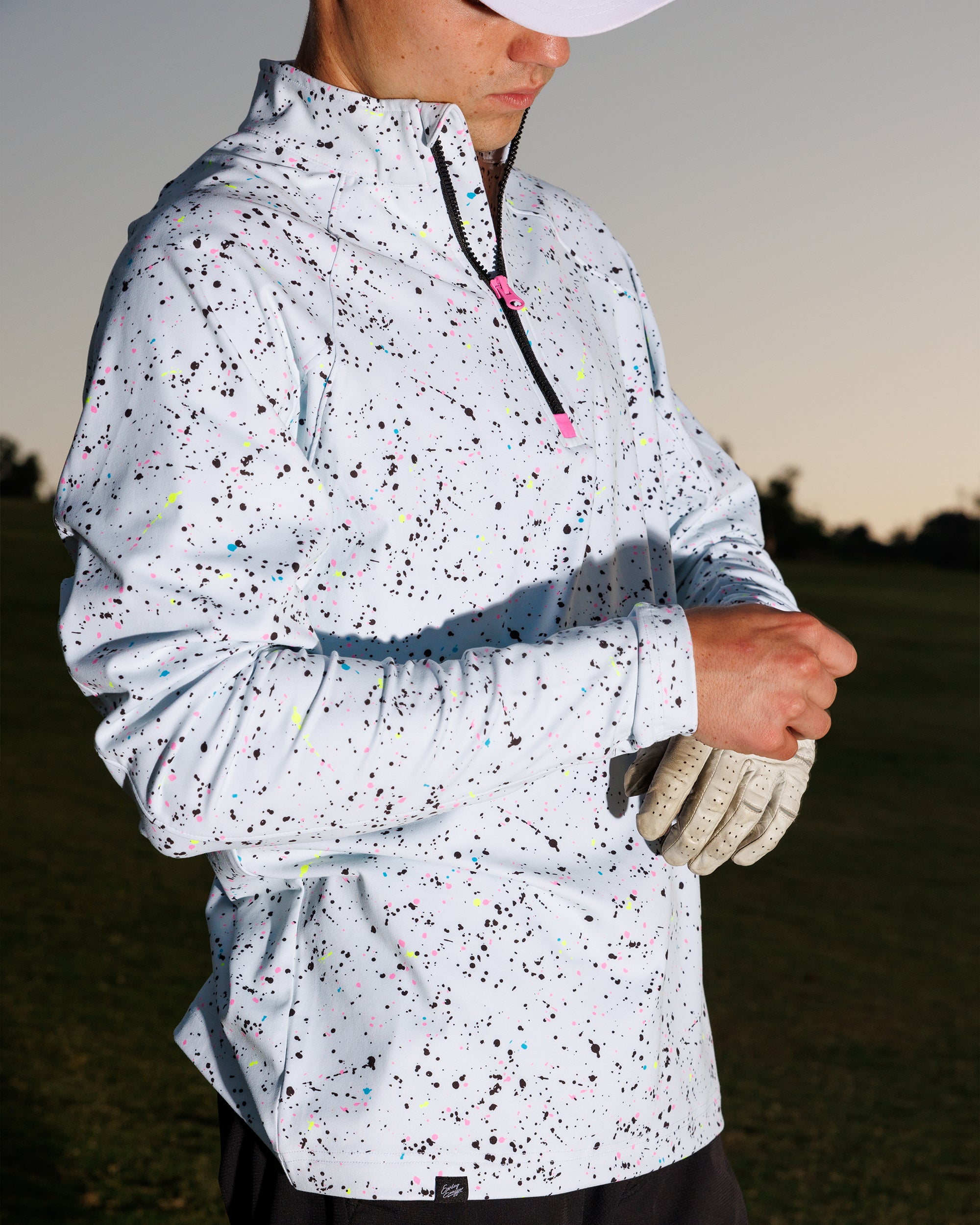 Men's Performance Q-Zip - Splatter