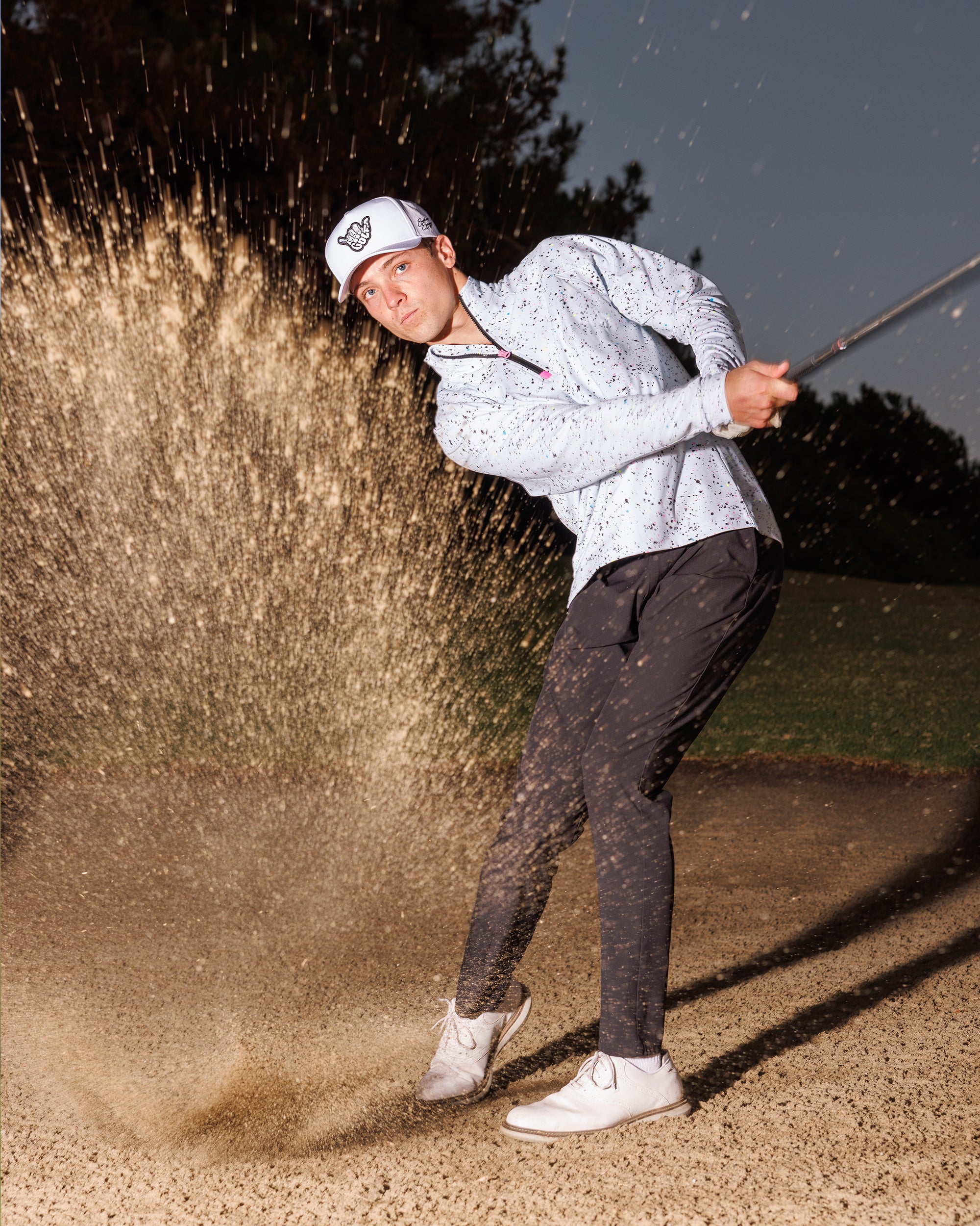 Men's Performance Q-Zip - Splatter