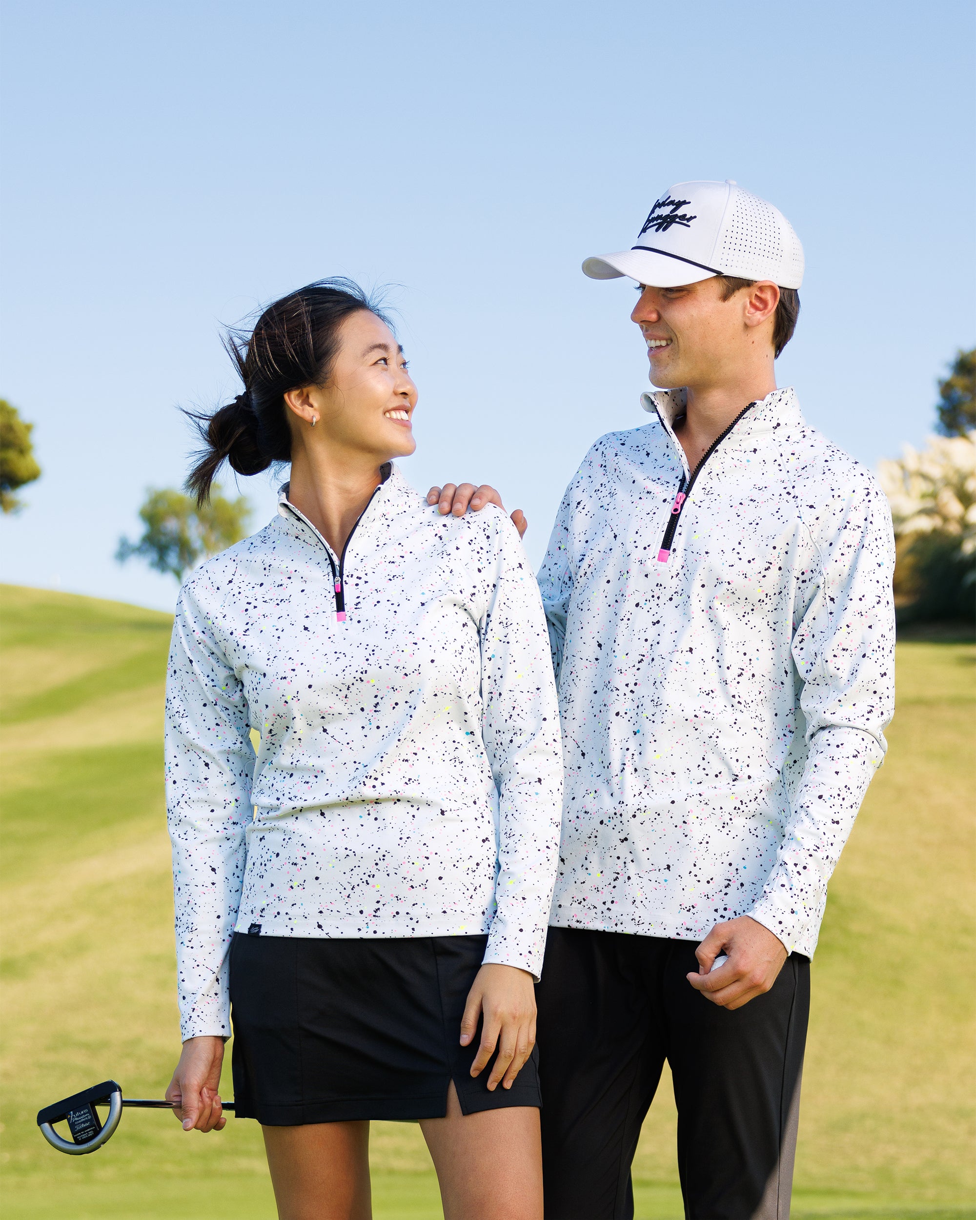 Men's Performance Q-Zip - Splatter