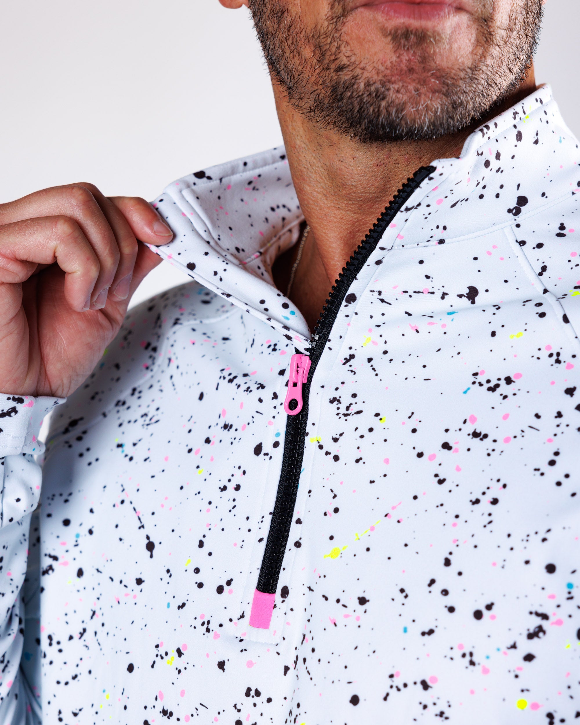 Men's Performance Q-Zip - Splatter