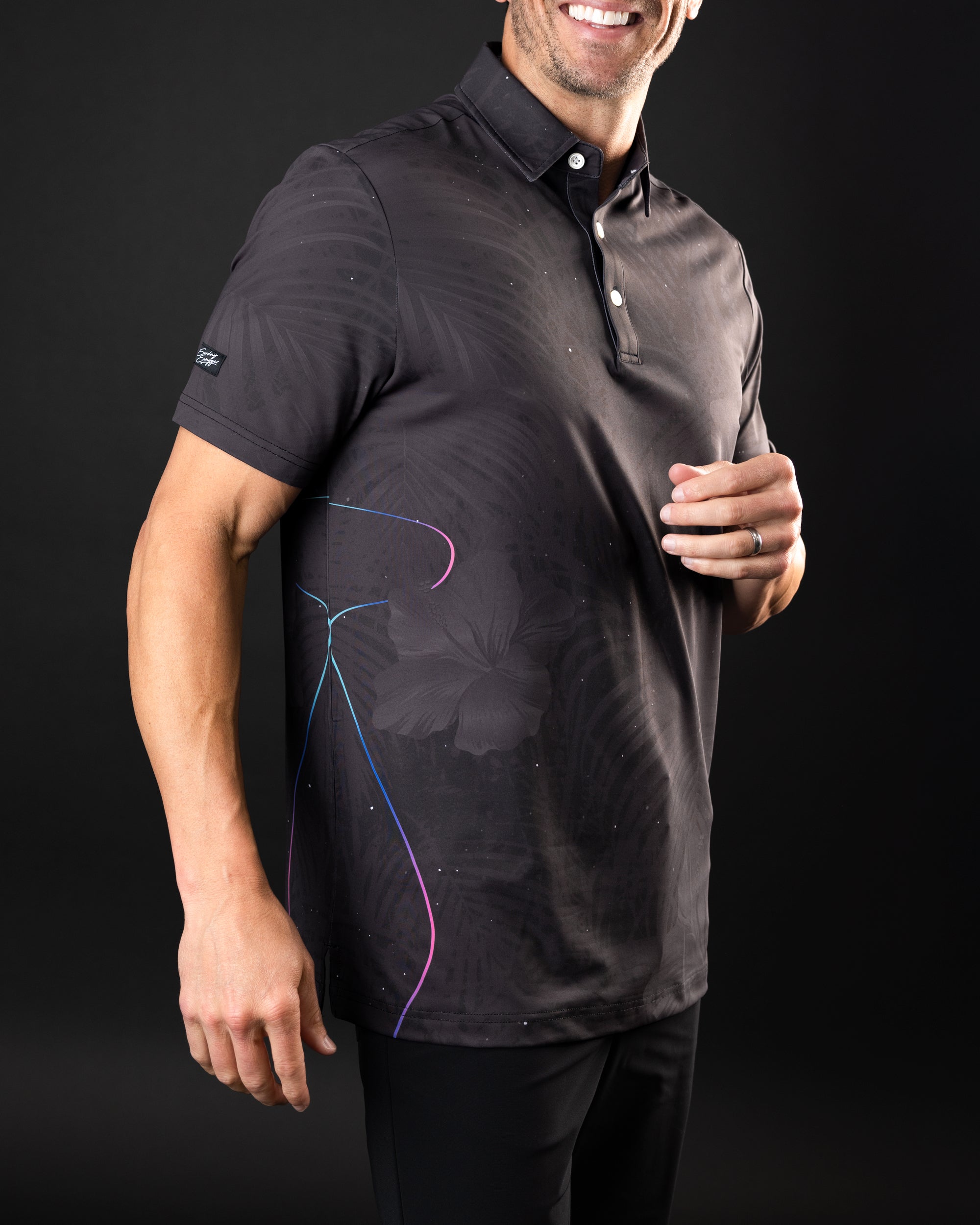 Stardust tropical mens golf polo | Sunday Swagger