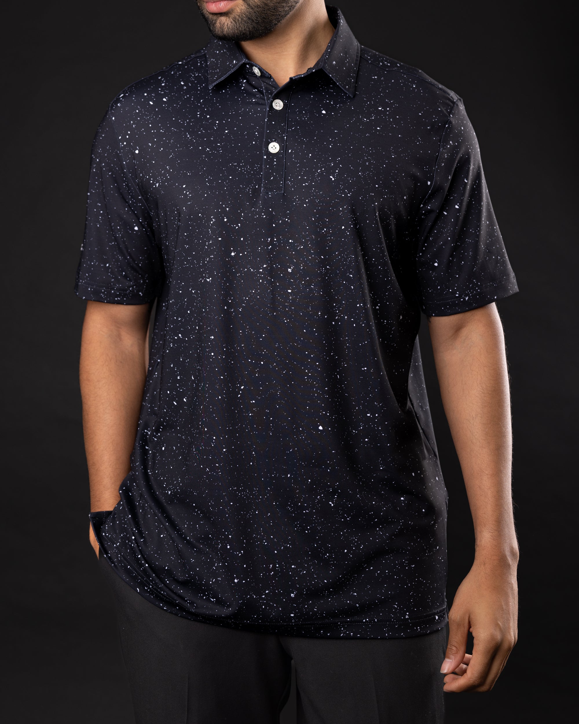 Dusk speckled golf polo