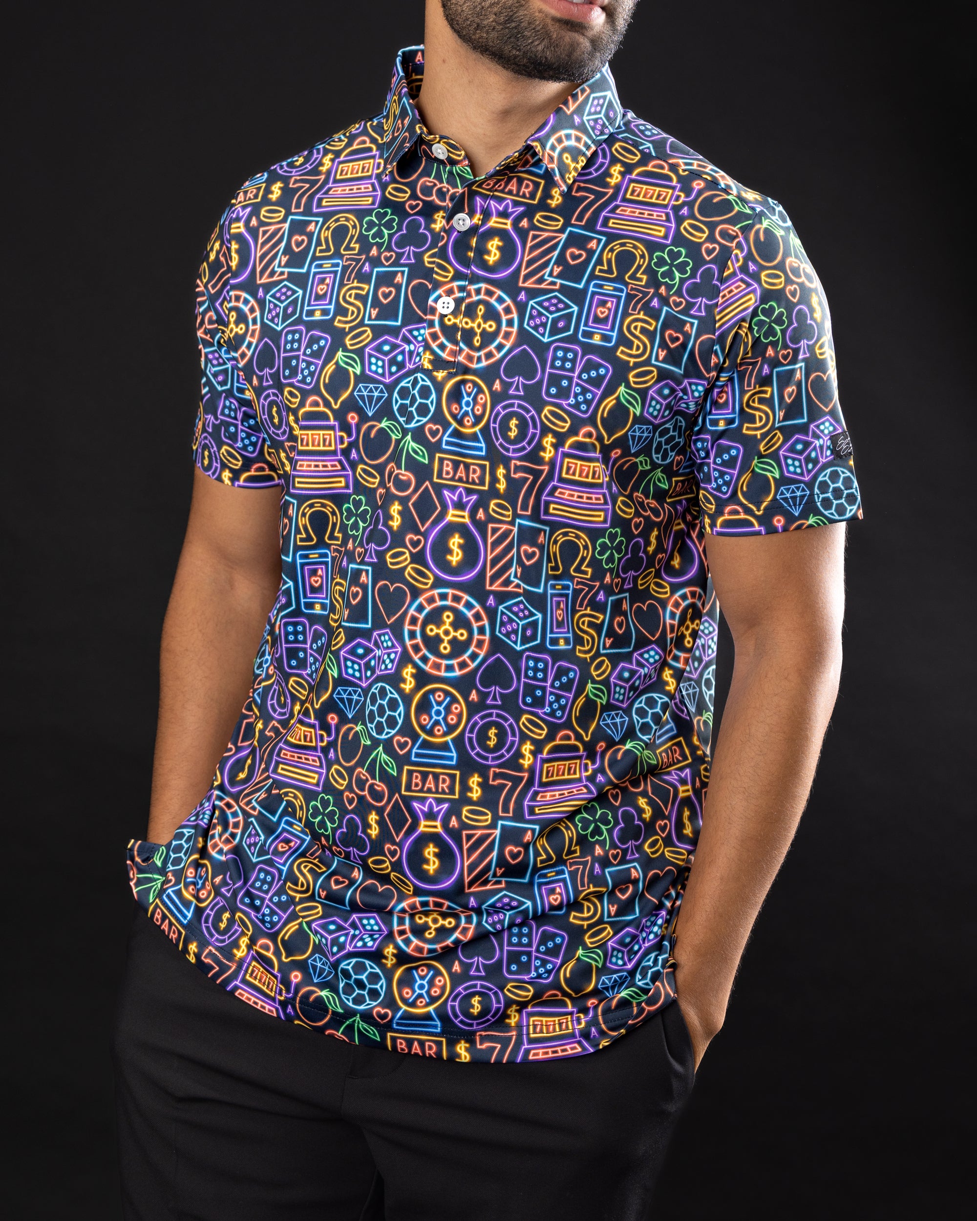 The Gambler Vegas themed golf polo