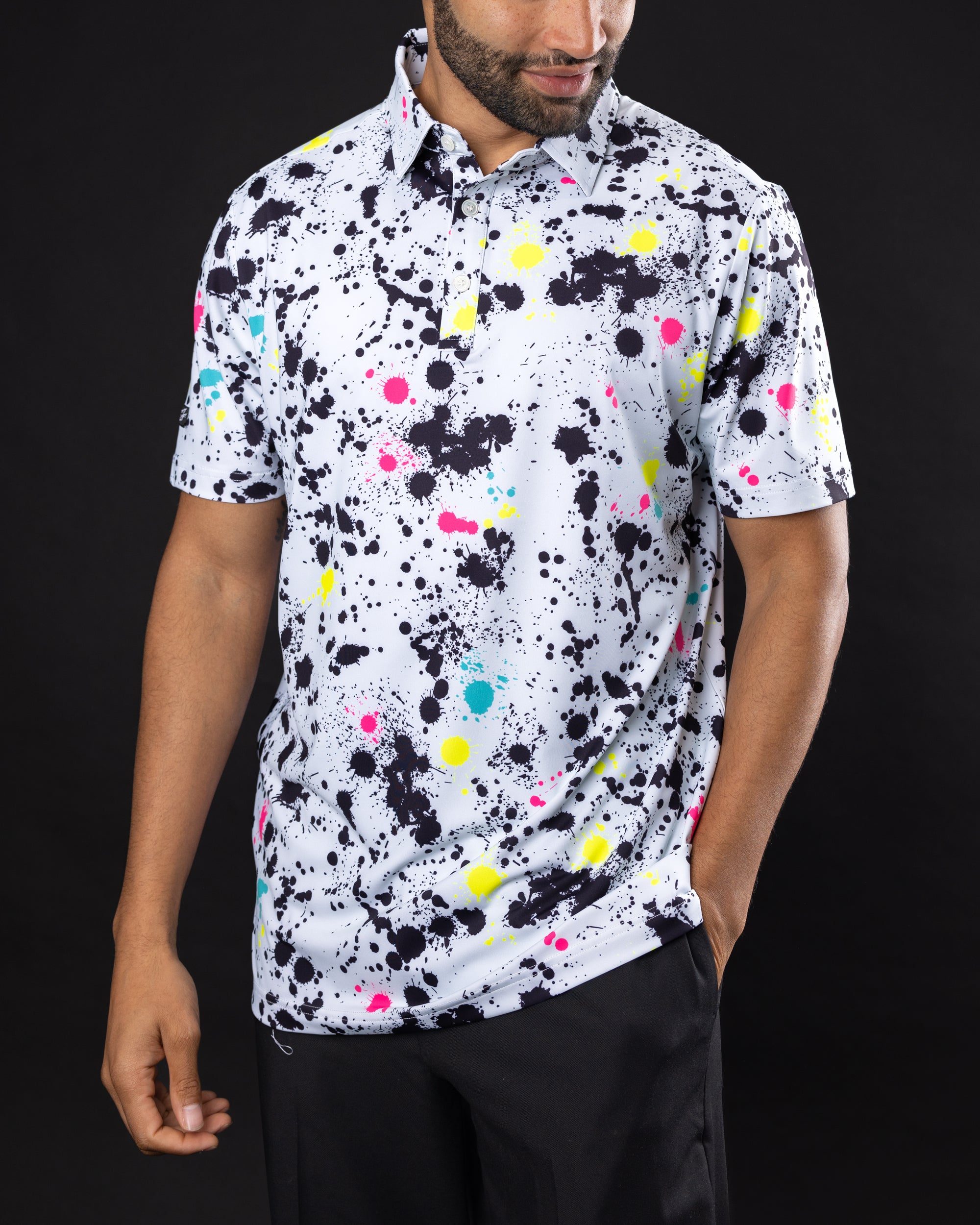 Paint Splatter Golf Shirt Sunday Swagger