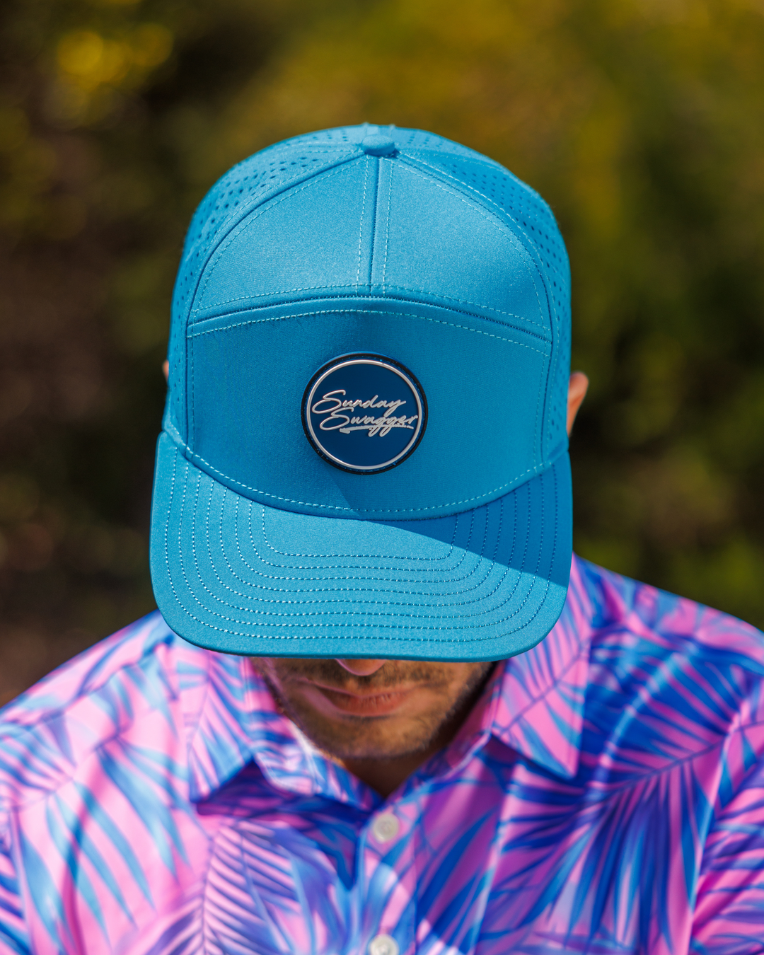 Swagger Flat Bill Hat- Blue Steel – Sunday Swagger