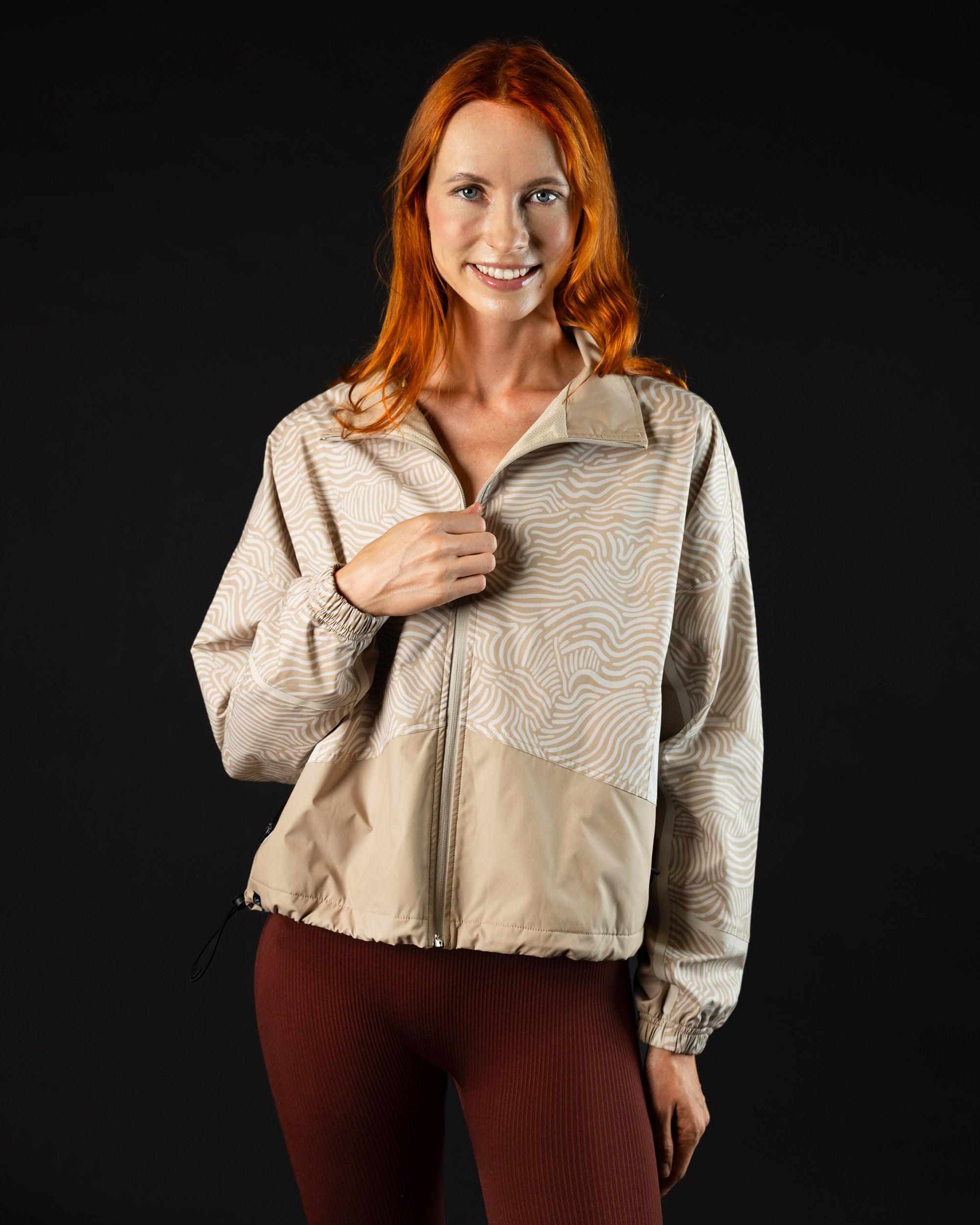Latte Cream Women's zip Jacket | Sunday Swagger