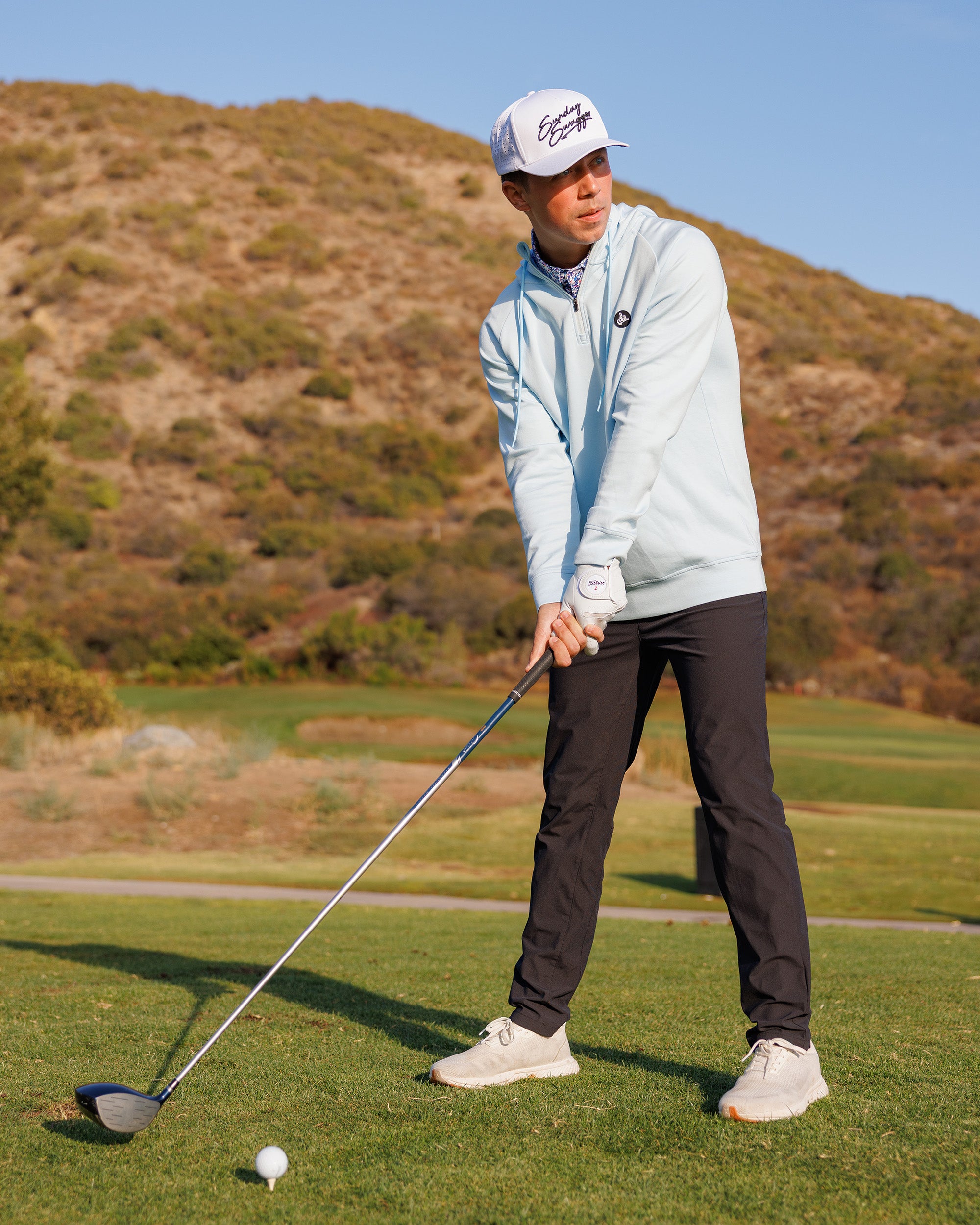 Men's Ultra Q-Zip Hoodie - Sky