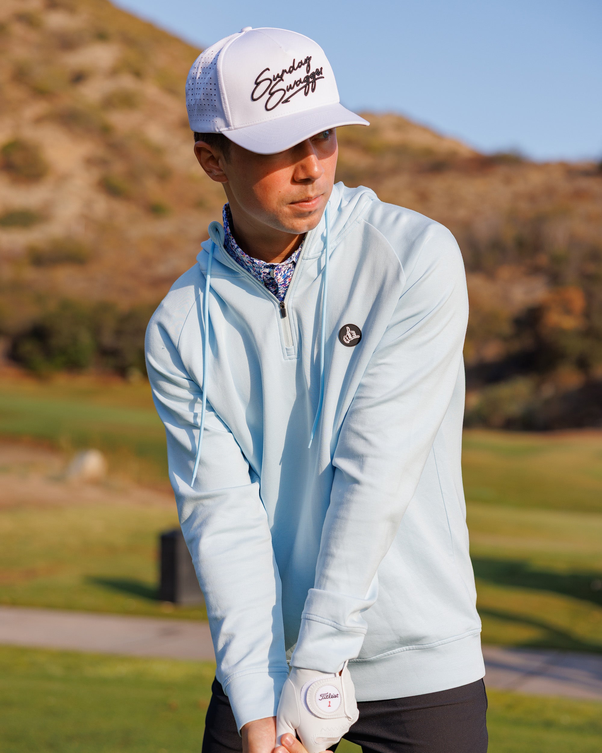 Men's Ultra Q-Zip Hoodie - Sky