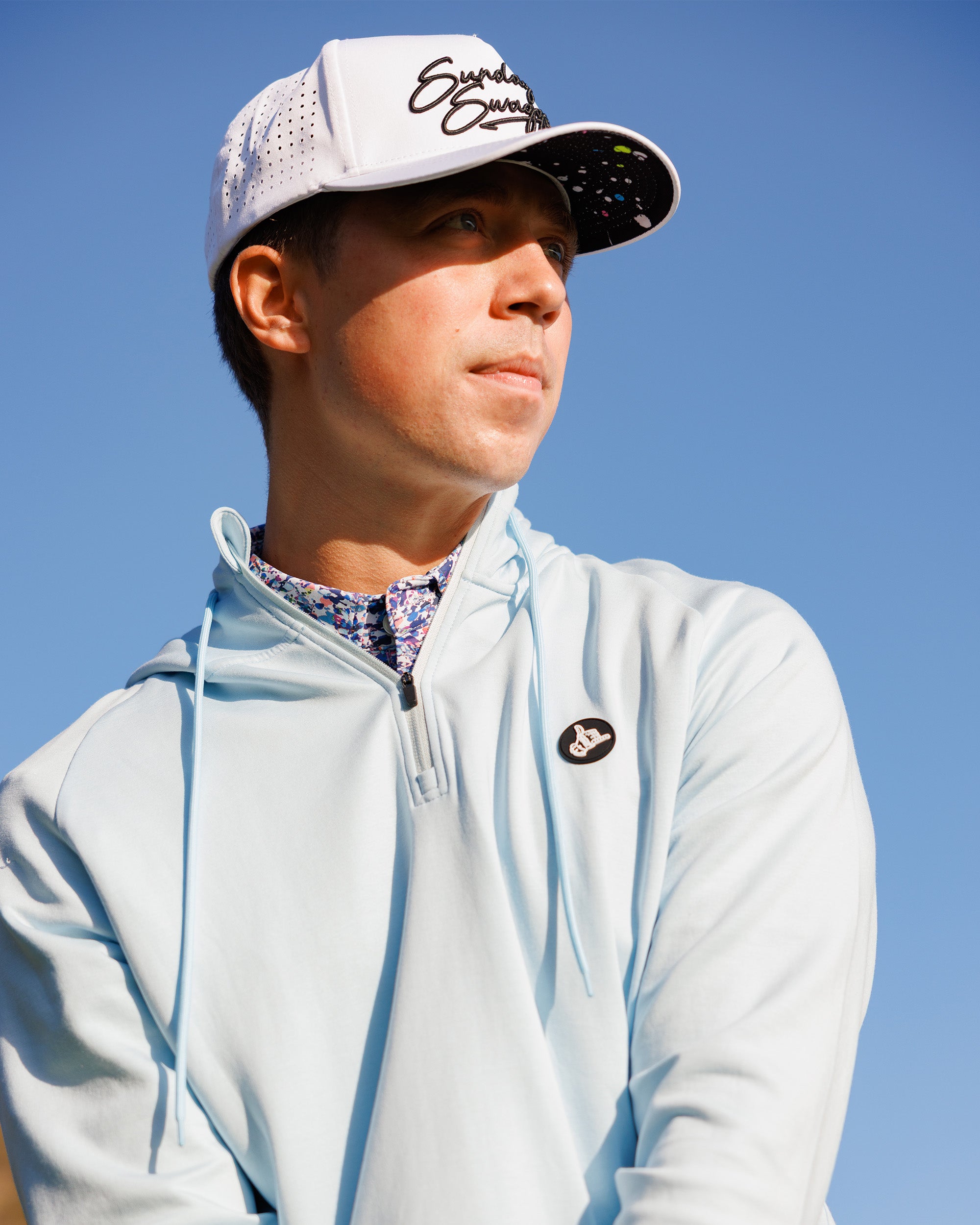 Men's Ultra Q-Zip Hoodie - Sky