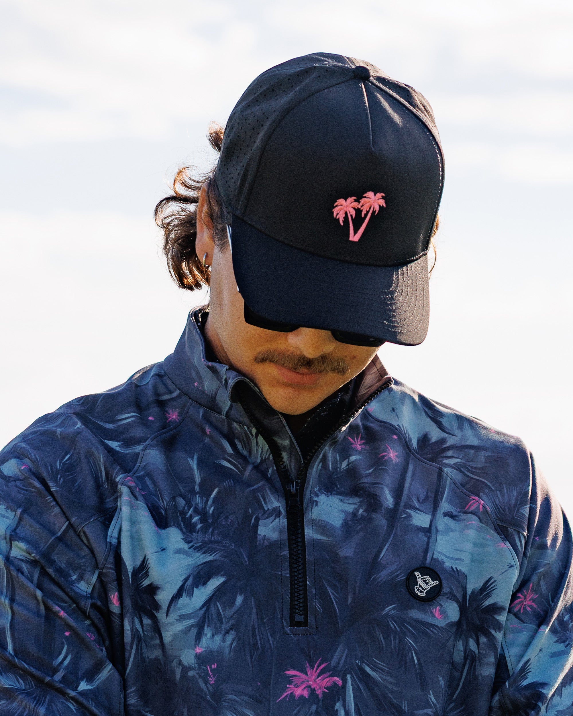 Neon Palms Snapback Hat - Black