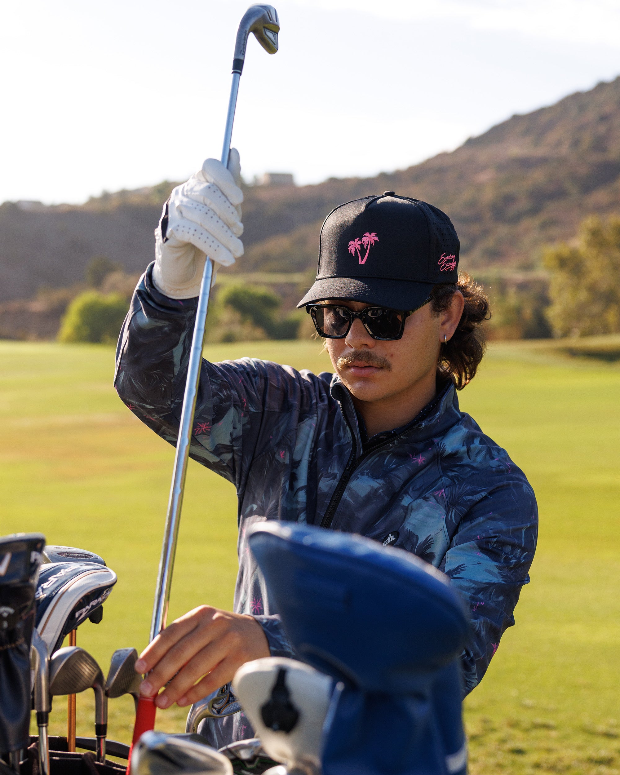 Neon Palms Snapback Hat - Black