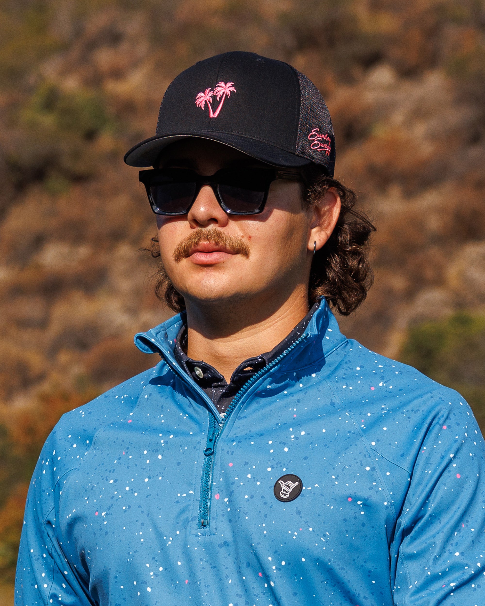 Neon Palms Flexfit Snapback Hat - Black