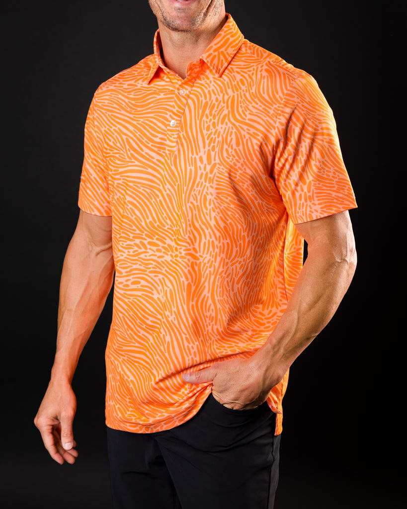orange and white dress shirt Long Sleeve Orange and White Classic Button Down Collar Check Shirt with Magnetic Closures Orange and White / 3XL