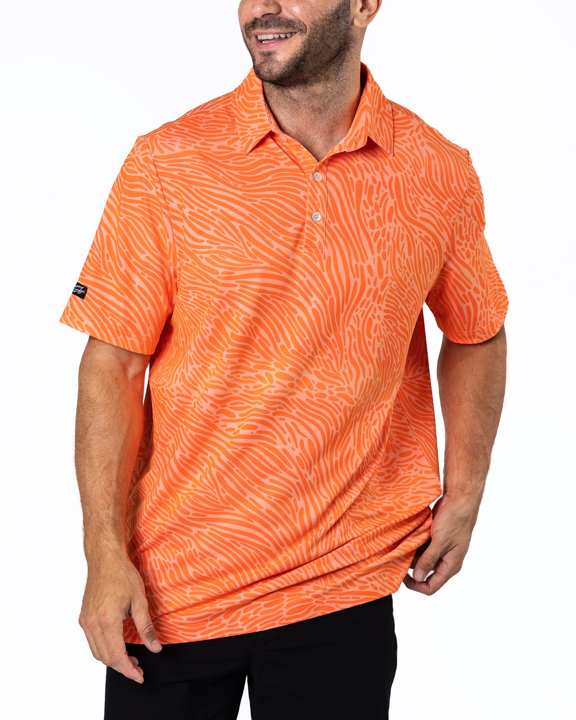 Crush orange golf polo | Sunday Swagger mens golf polo