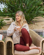 Latte Cream Women's zip Jacket | Sunday Swagger