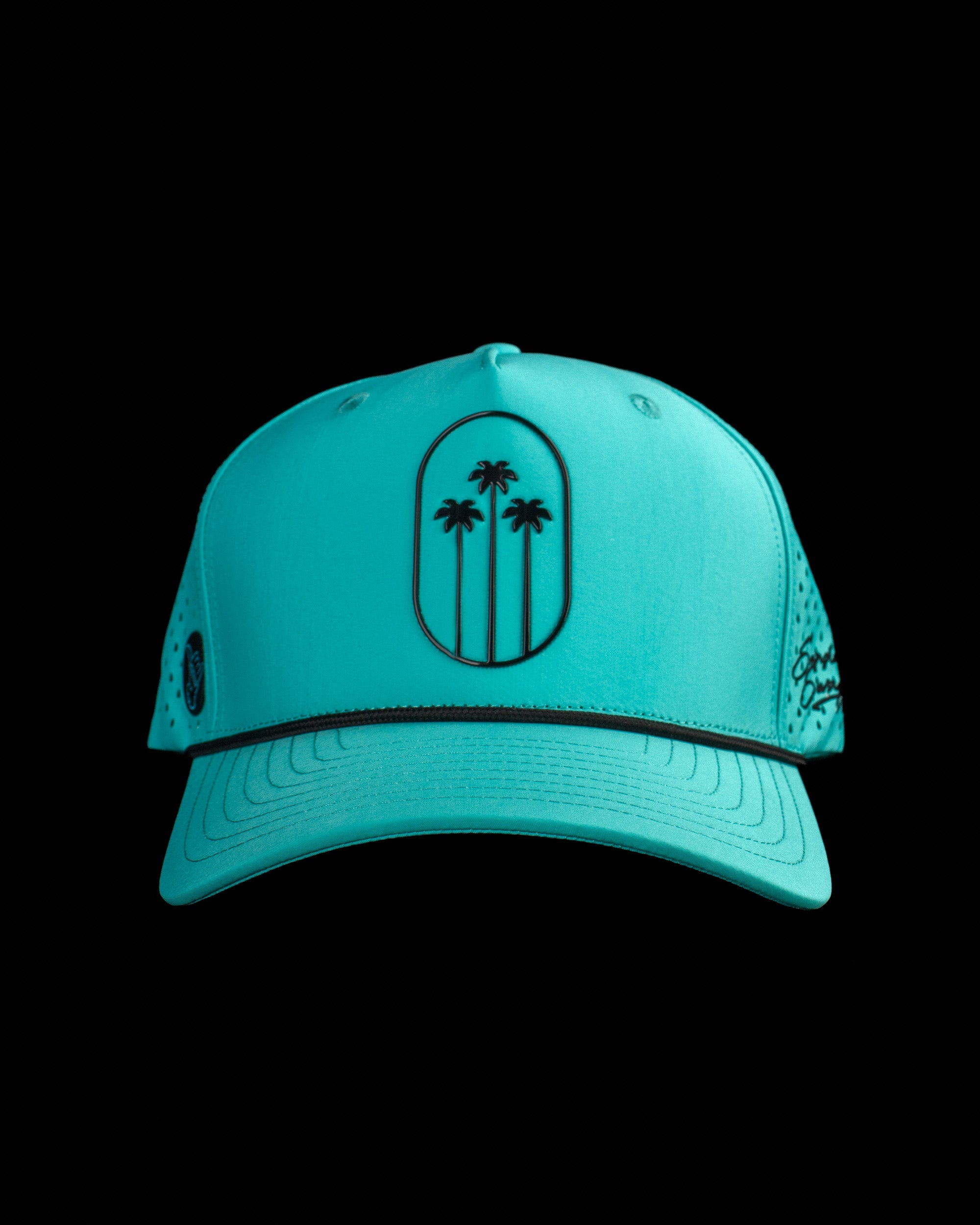 Palms Trio Snapback Rope Hat - Mint