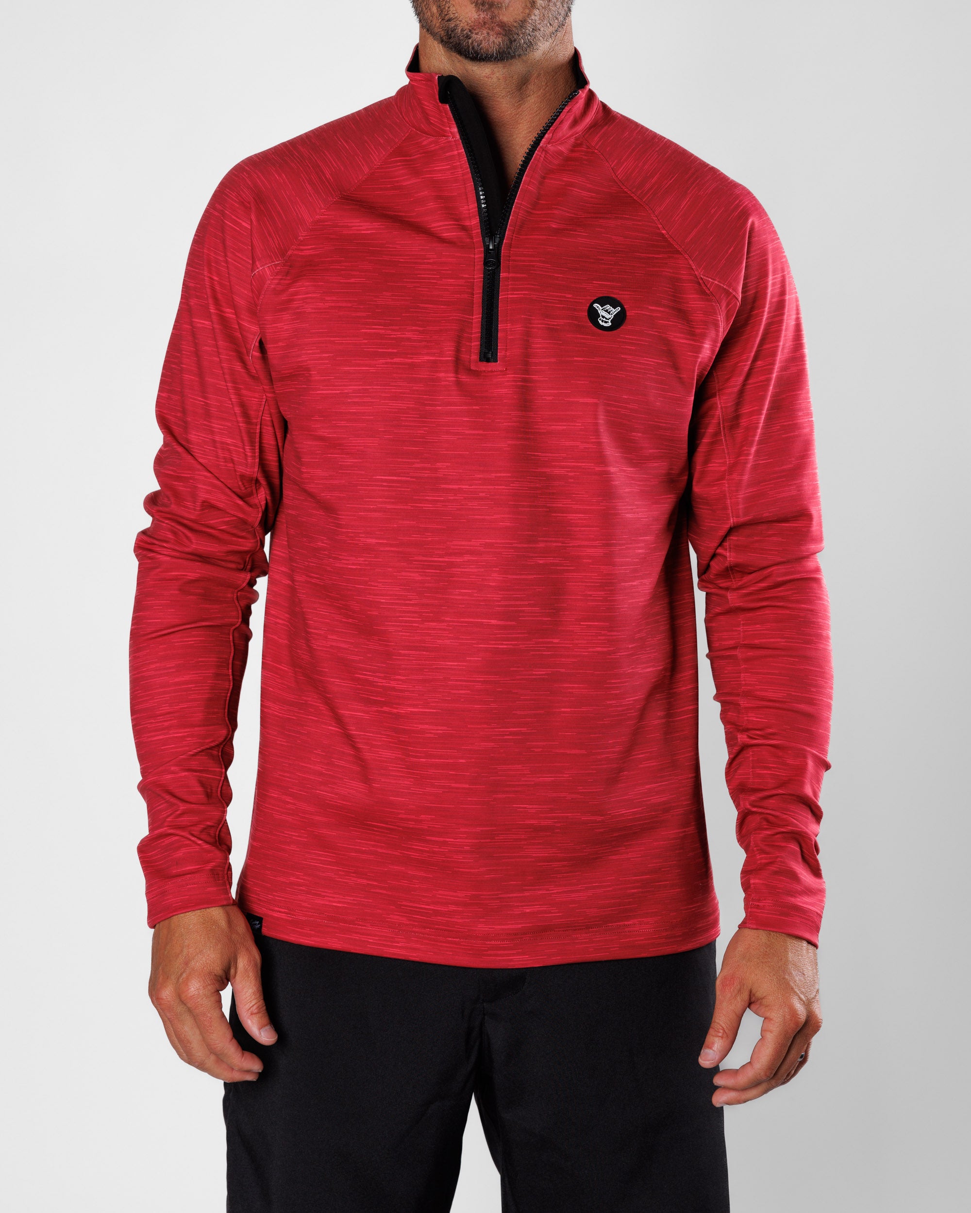 Men's Performance Q-Zip - Crimson