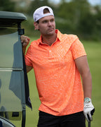 Crush orange golf polo | Sunday Swagger mens golf polo