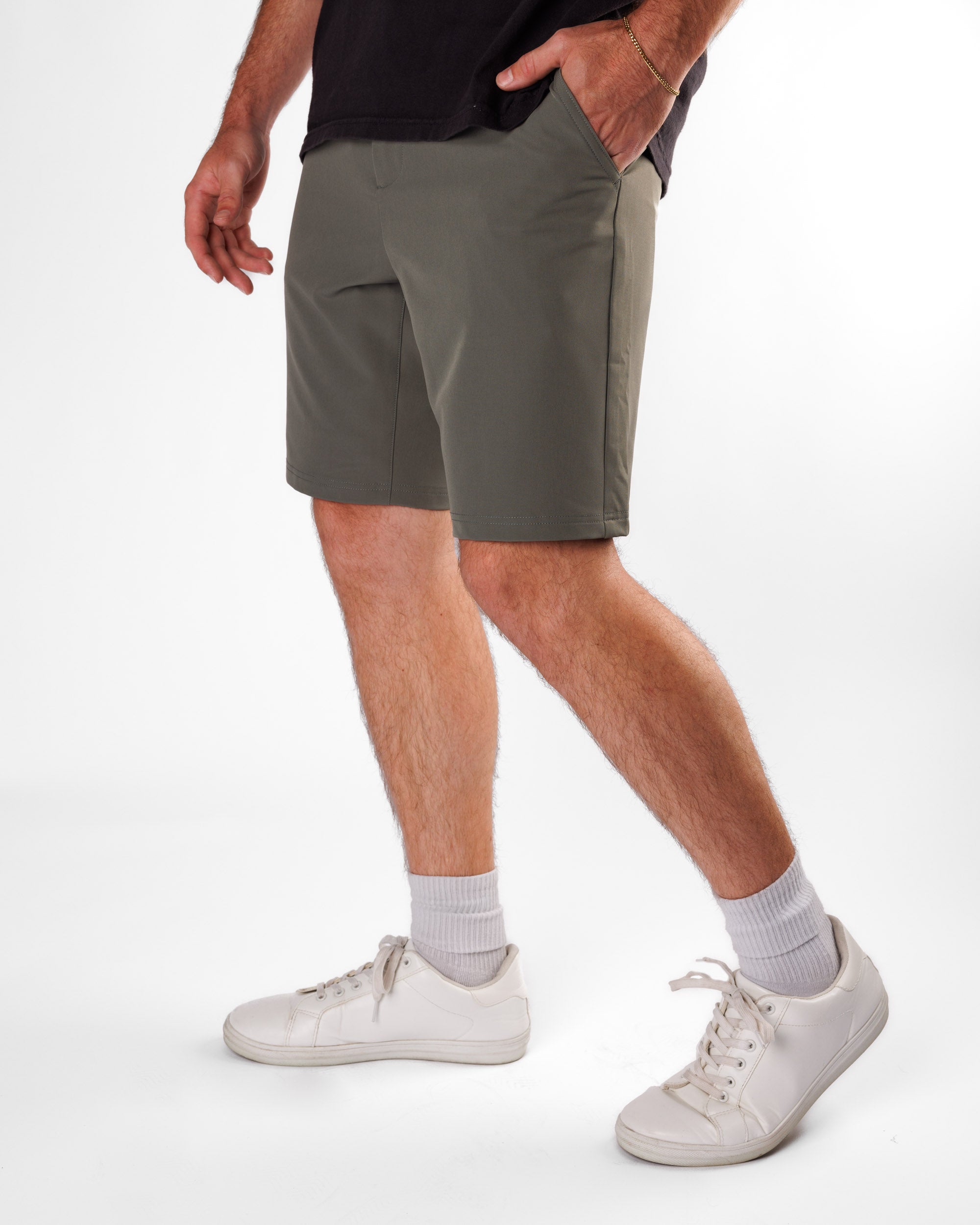 Outdoor Ventures Golfshorts voor heren, UPF 50 stretch, lichte sneldrogende korte golfbroek met 3 theehouders en zakken voor golfen, Kaki, 38 Outdoor Ventures Golfshorts voor heren, UPF 50 stretch, lichte sneldrogende korte golfbroek met 3 theehouders en zakken voor golfen, Kaki, 38