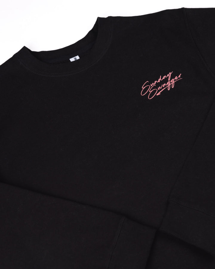 Hang Loose Crewneck - Black/Peach