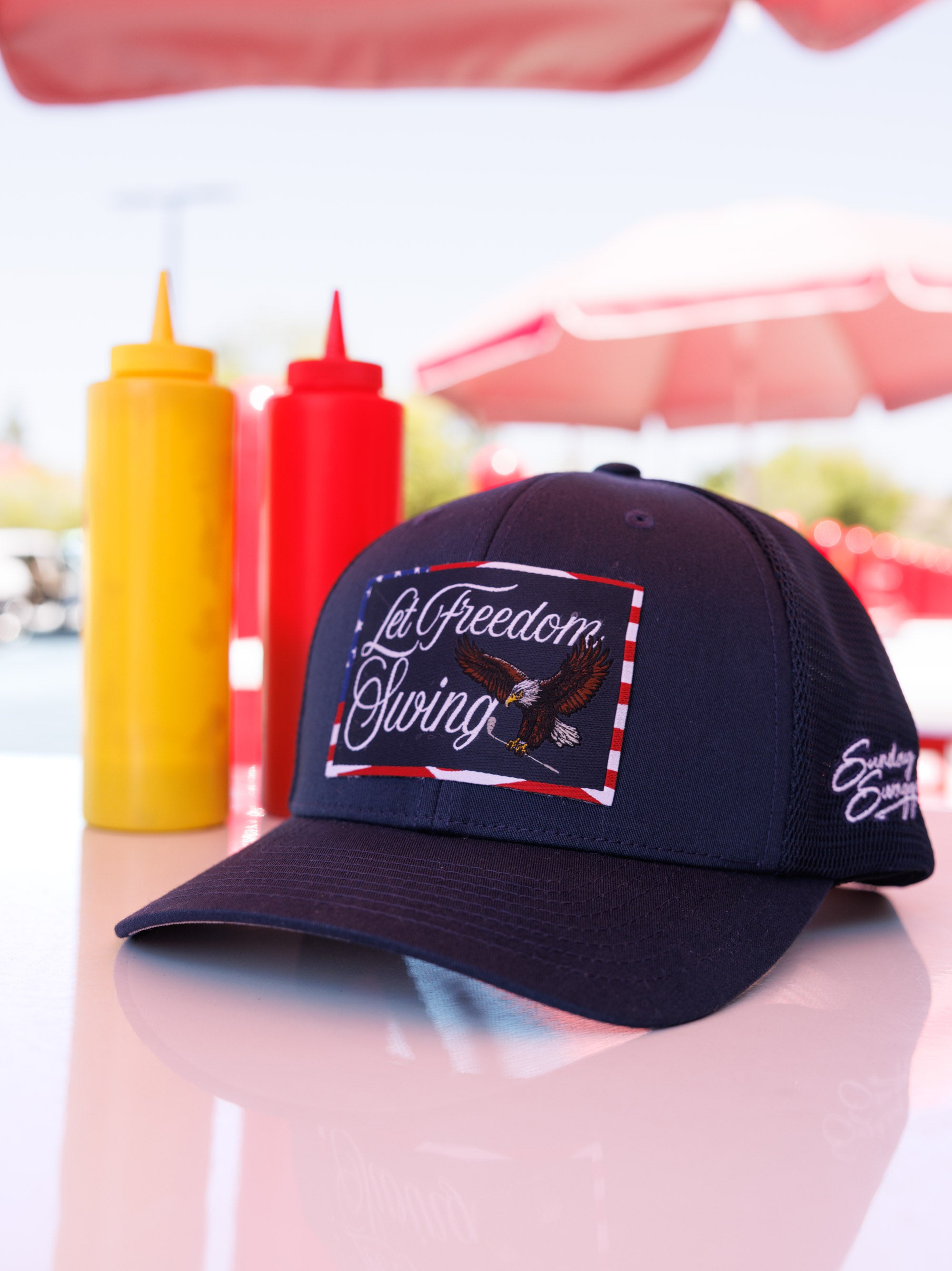 Let Freedom Swing Flexfit Snapback Hat - Navy