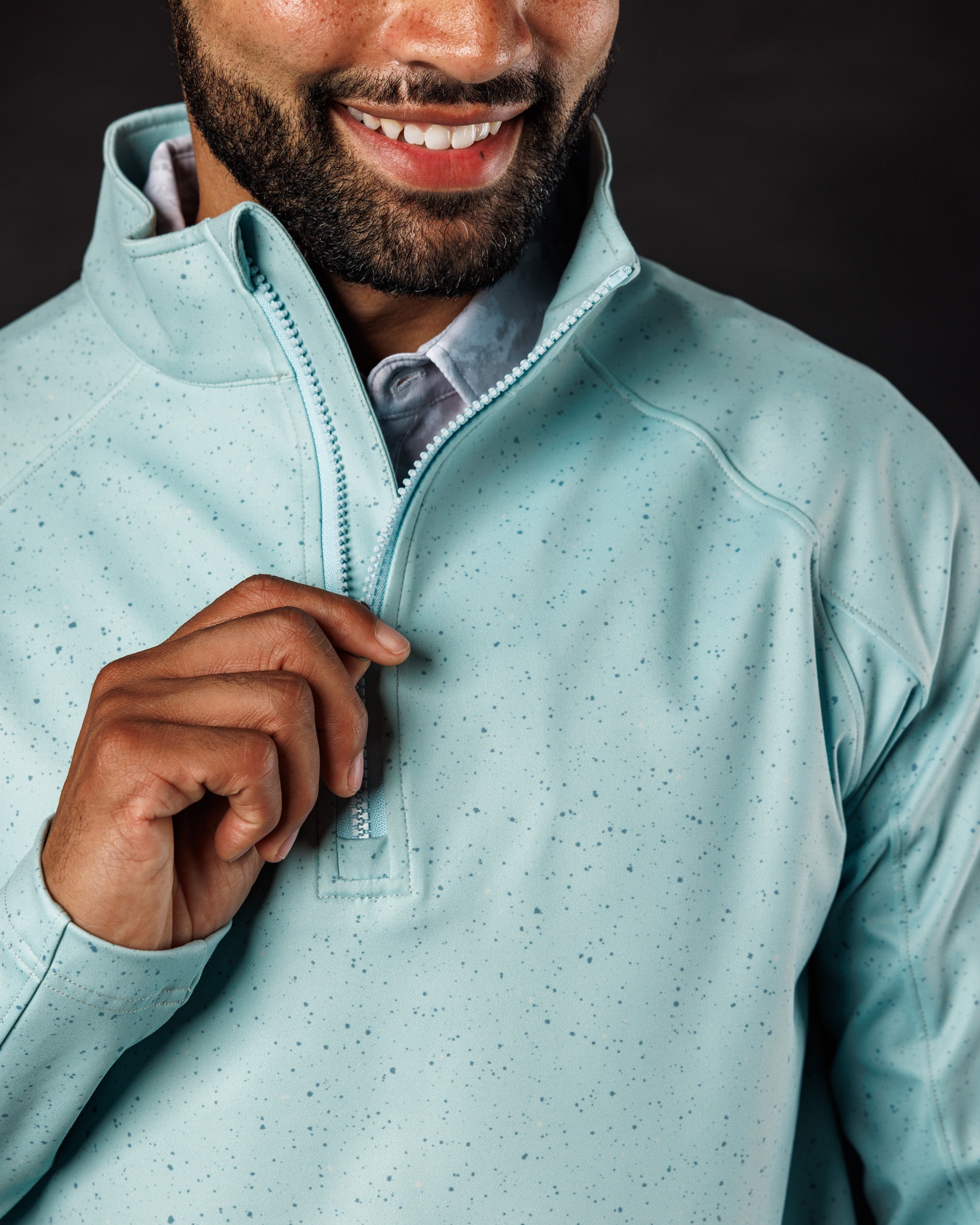 Men's Performance Q-Zip - Moon Dust