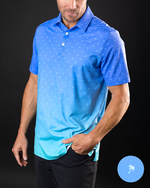 Palmera palm tree gradient polo | Sunday Swagger golf polo