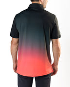 Phantom black and red gradient golf polo | Sunday Swagger mens golf polo