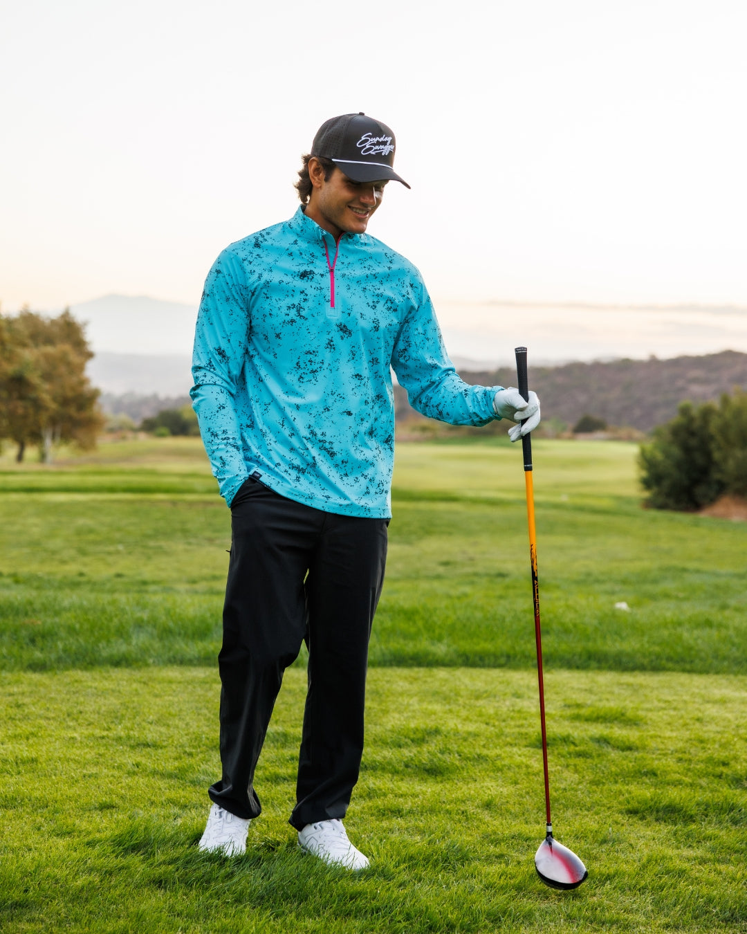 Men's Performance Q-Zip - Sea Spray