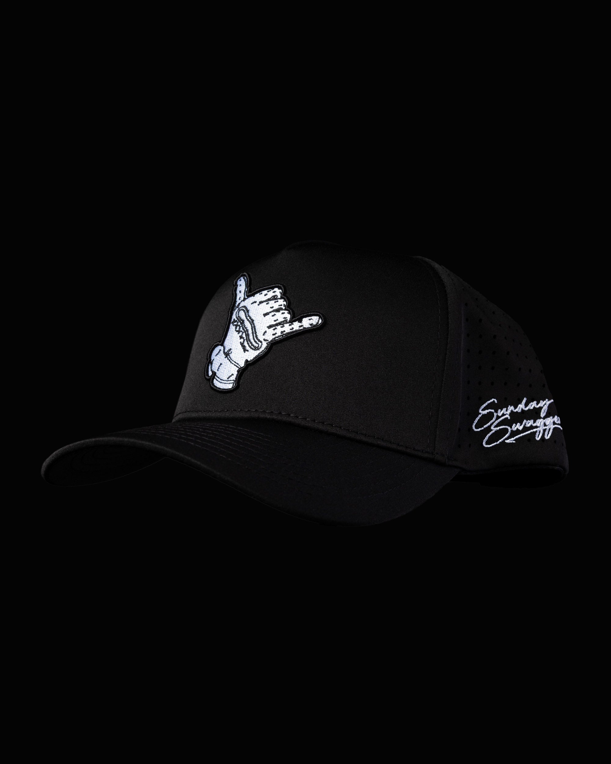 Hang Loose Snapback Hat - Black