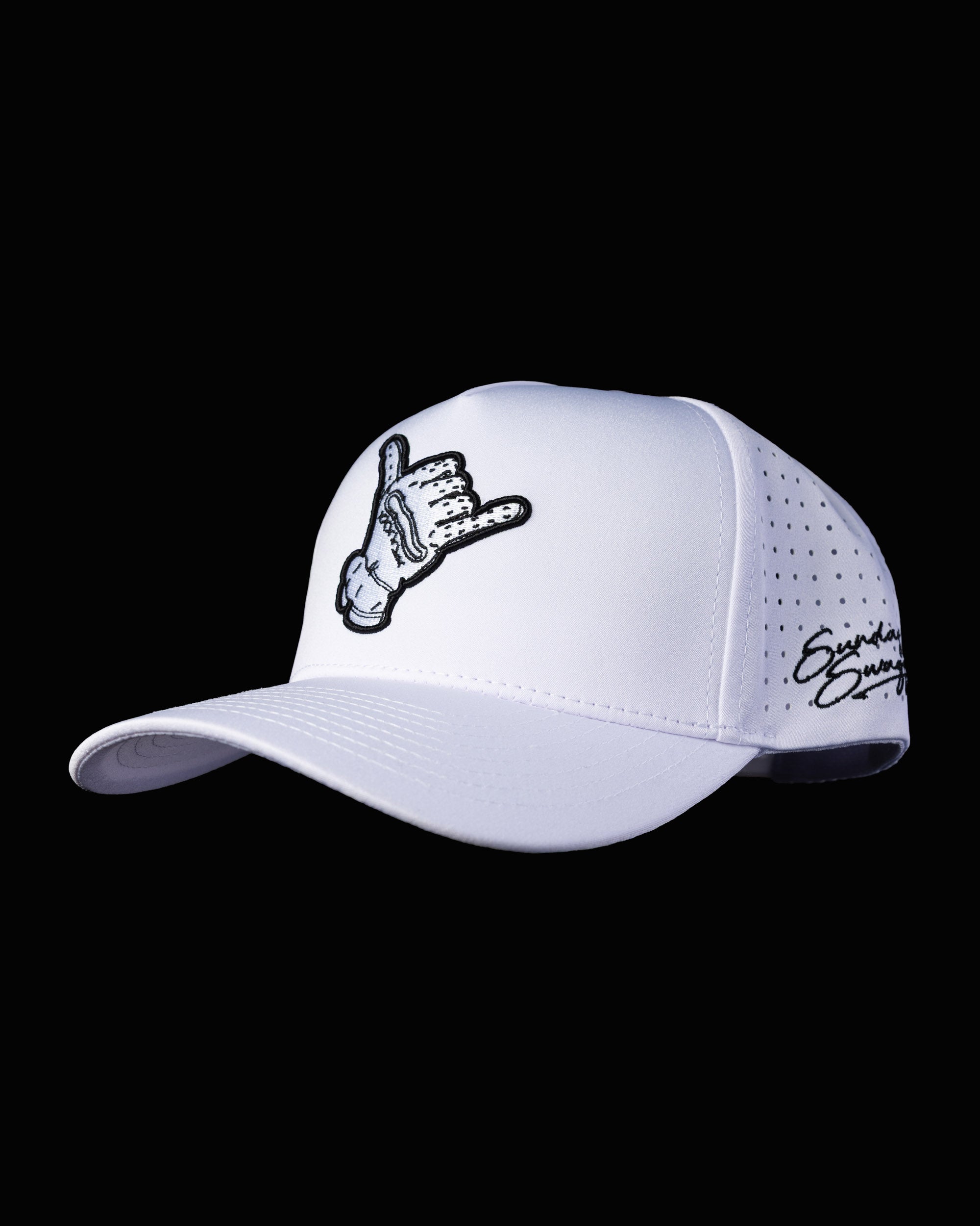 Hang Loose Snapback Hat - White