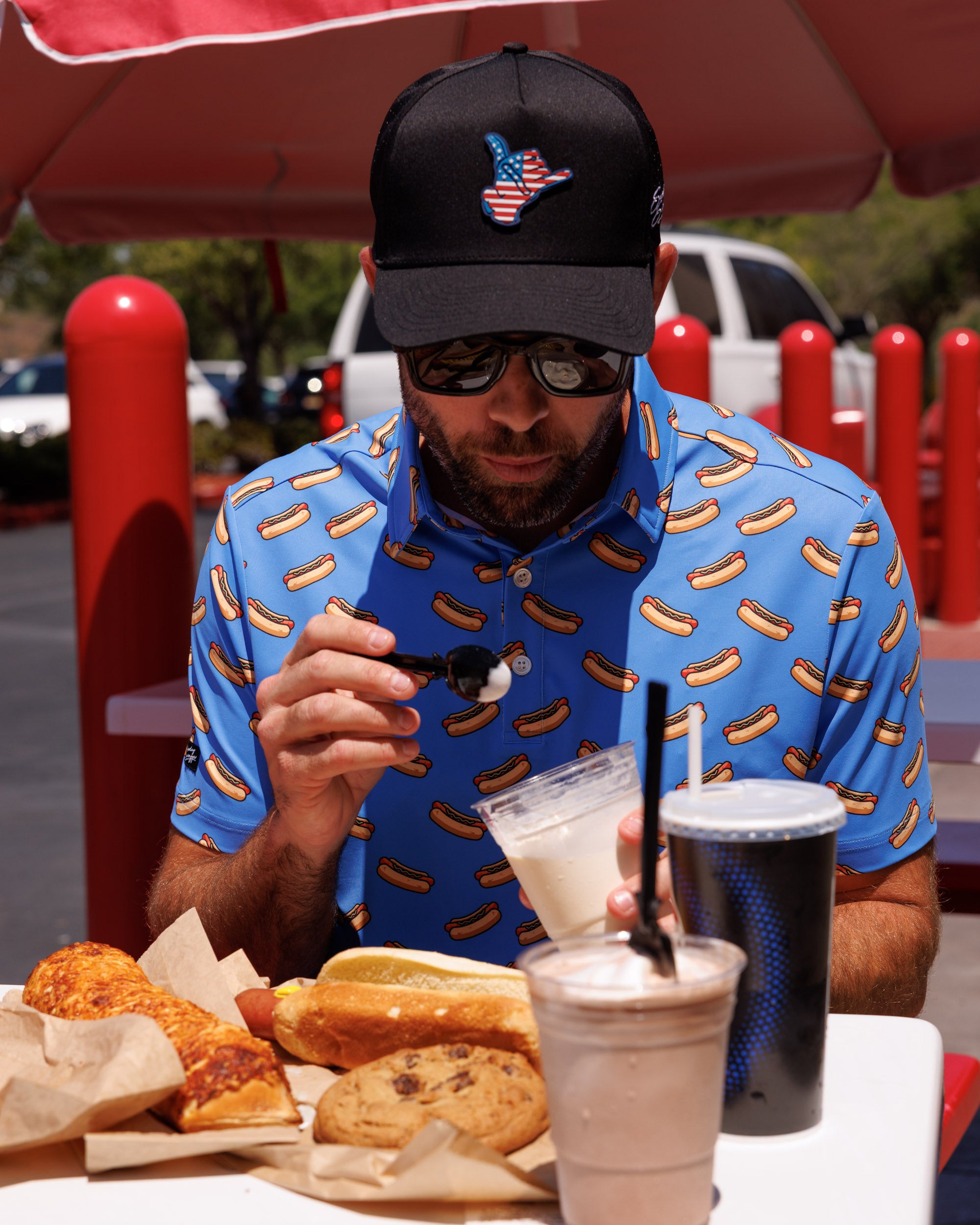 Stars and Stripes Snapback Hat - Black