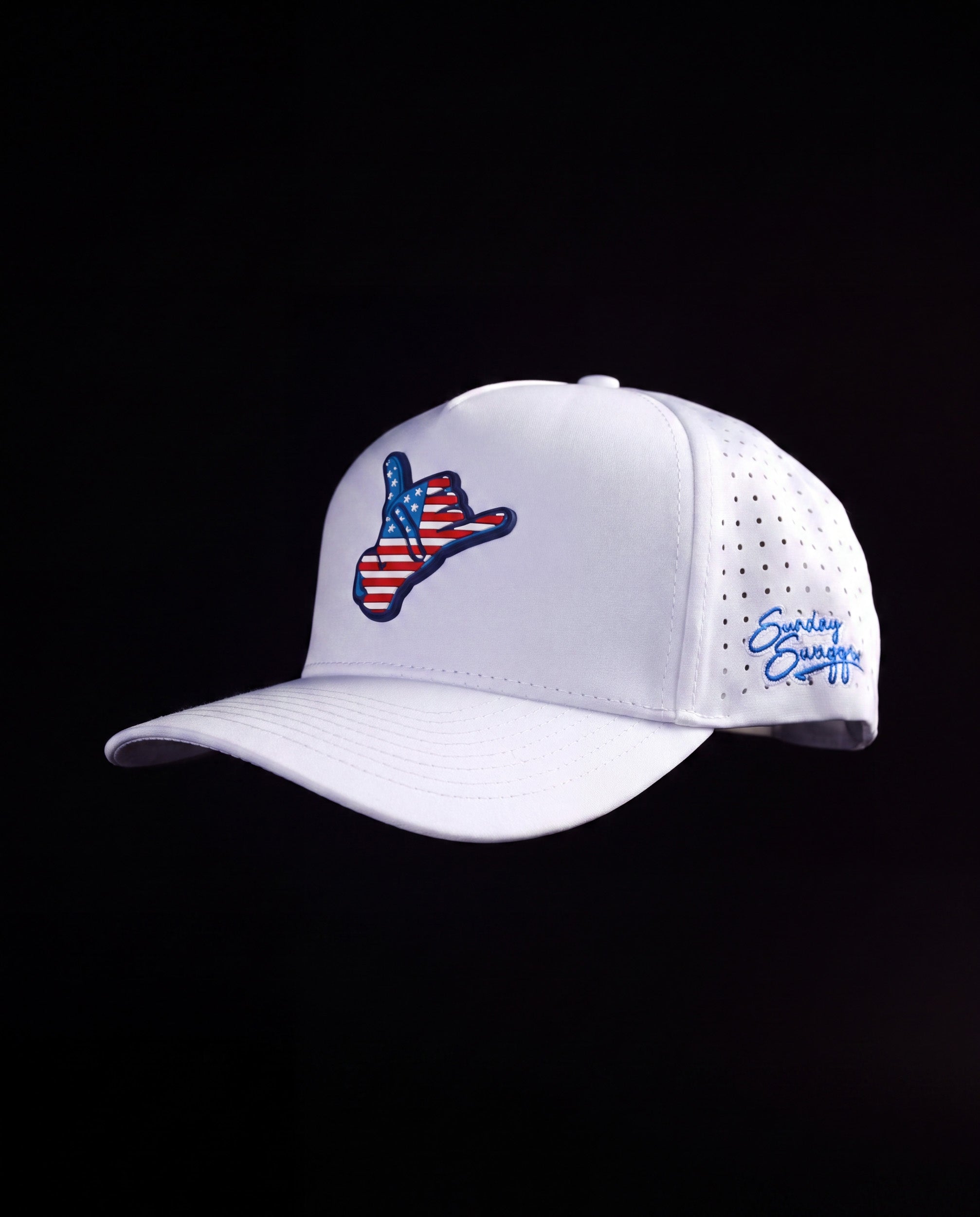 Stars and Stripes Snapback Hat - White