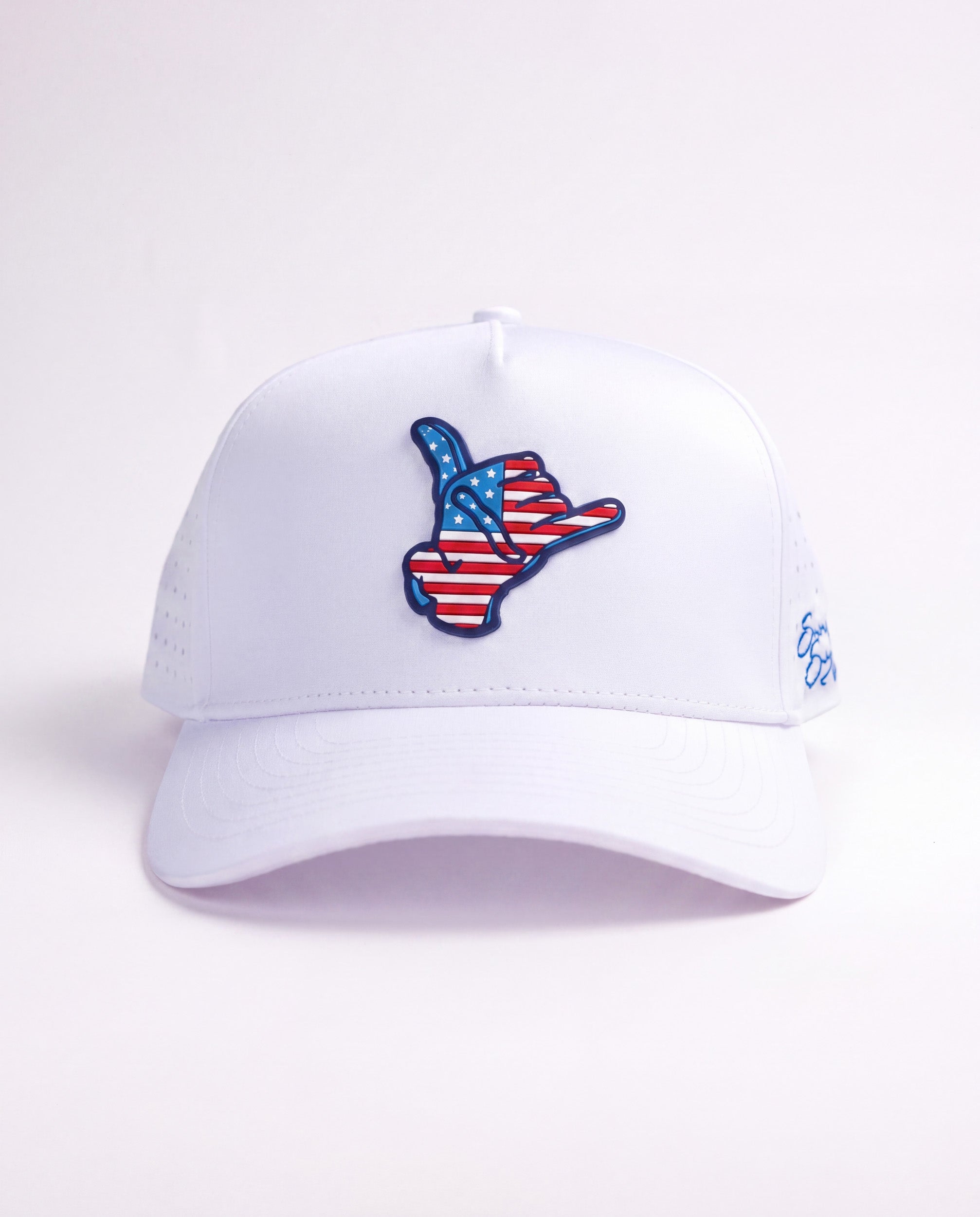 Stars and Stripes Snapback Hat - White