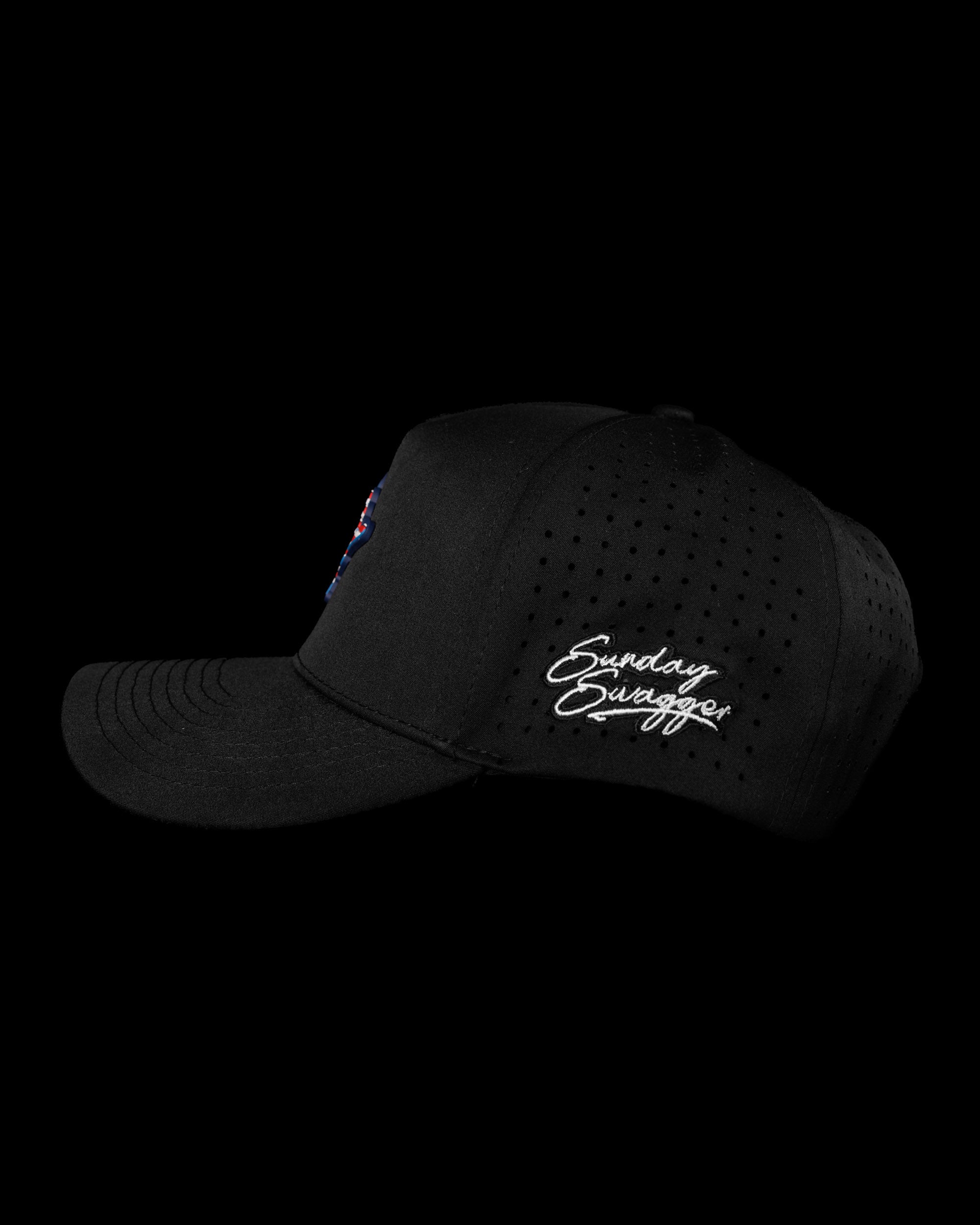 Stars and Stripes Snapback Hat - Black